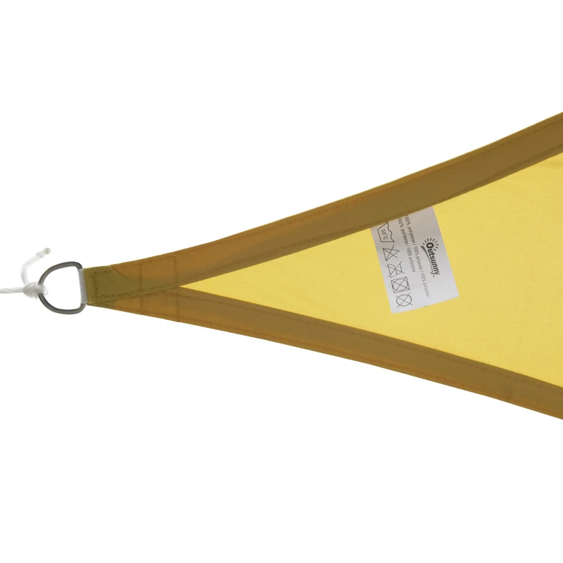 Outsunny Toldo Vela Triangular 4x4x4 para Varanda Jardim e Campismo Cor Areia