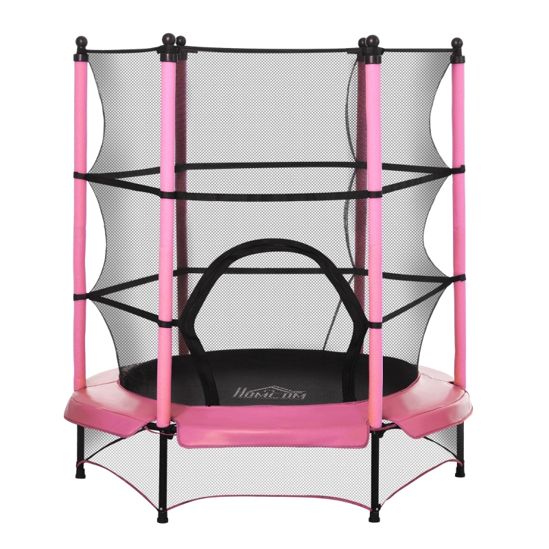 Trampoline jardin enfants Ø 1,40 × 1,62H m rose