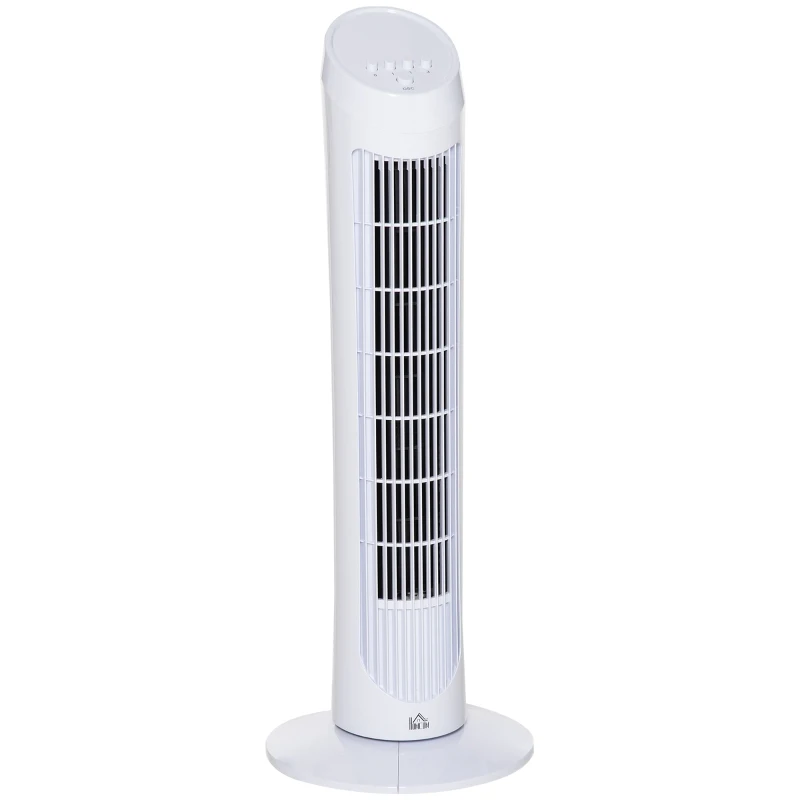 HOMCOM Fan Tower, φ27x75H cm-White