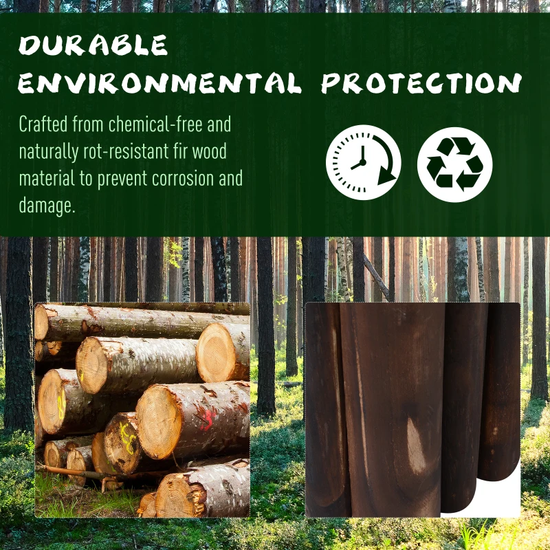 Outsunny Raised Flower Bed Wooden Rectangular Planter Container Box Herb Pot 120L x 50W x 50H (cm)