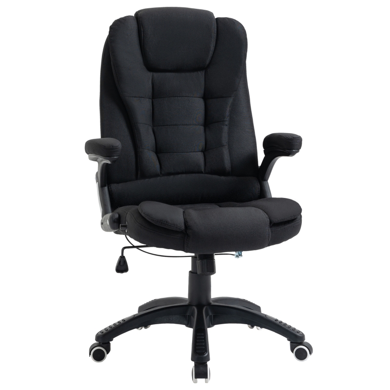 Vinsetto Sedia da ufficio Manager Design Vintage Altezza regolabile girevole Legno pioppo Acciaio rivestimento sintetico Nero