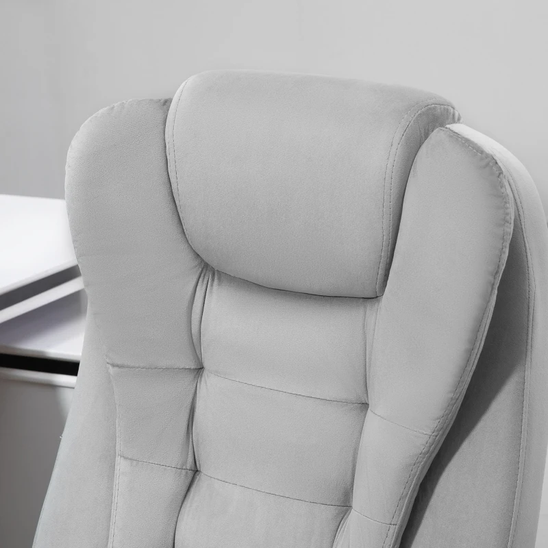Vinsetto Sedia da Ufficio con Funzione Massaggiante e Altezza Regolabile, in PU, 67x67x116-126 cm, Grigio