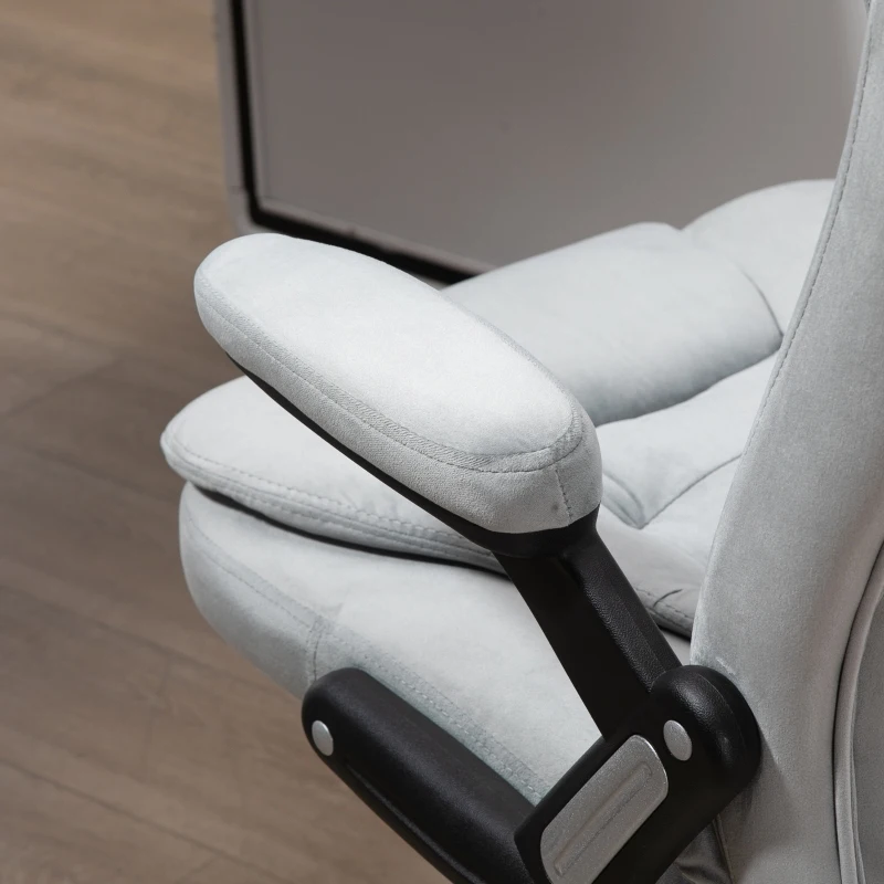 Vinsetto Sedia da Ufficio con Funzione Massaggiante e Altezza Regolabile, in PU, 67x67x116-126 cm, Grigio