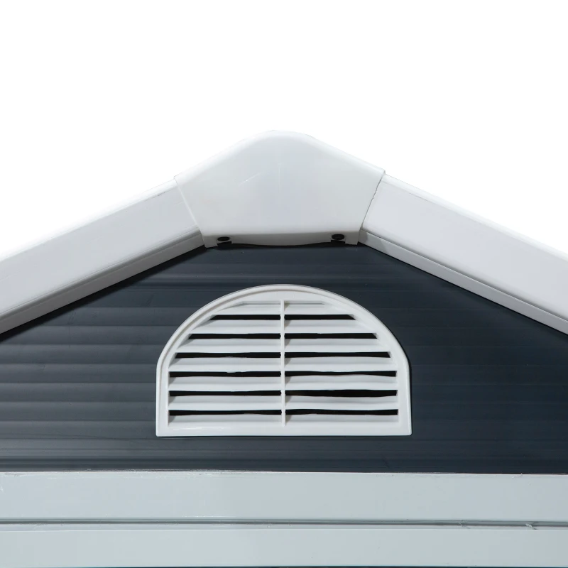 Outsunny Casetta da Giardino Porta Attrezzi in Metallo e PP, 134x104x204 cm, Grigio