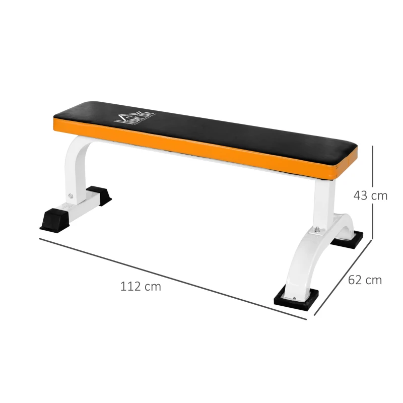 HOMCOM Panca piana, Capacità max 200 kg, 112x 62 x 43 cm, Nero