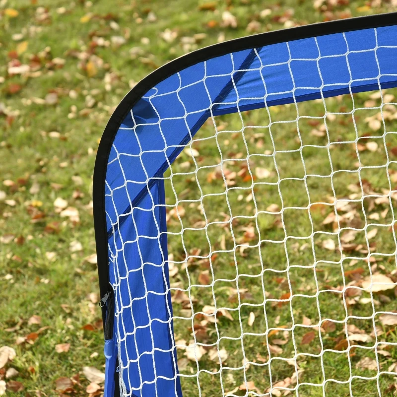 HOMCOM Set di 2 Porte da Calcio per Bambini con Bersaglio Pieghevoli, 123x80x80 cm, Blu