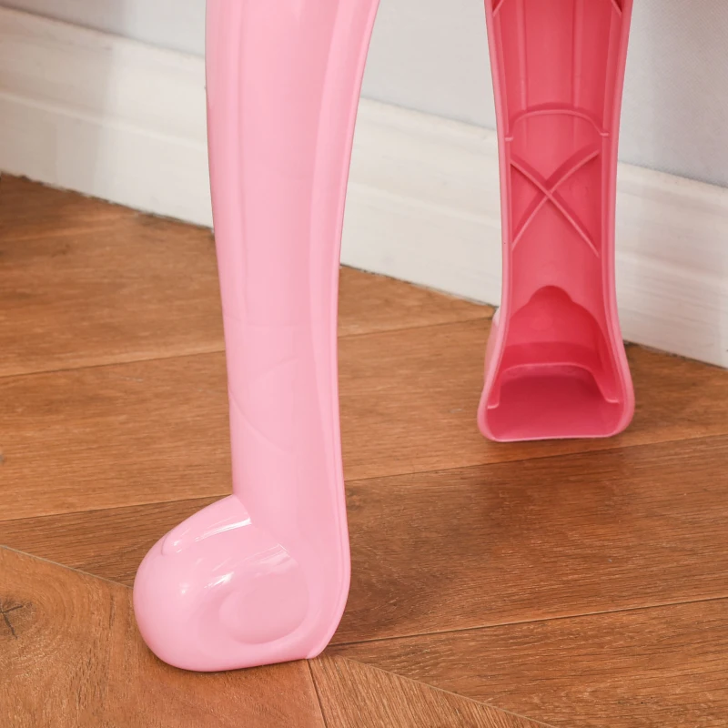 HOMCOM Toeletta Tavolo Trucco Giocattolo 20 Pezzi, per Bambini +3 Anni, 41x27x82cm