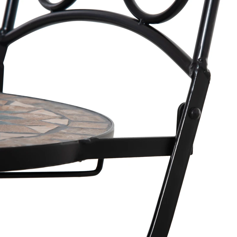 Outsunny Set de gradina in stil bistro cu 3 piese, cu masa de cafea si 2 scaune pliabile
