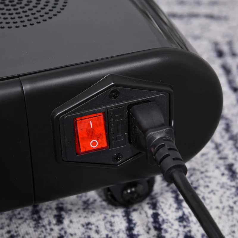 HOMCOM Cinta de Correr Eléctrica 1-6km/h Cinta de Andar Portátil con Pantalla LED Control Remoto Bluetooth Ruedas de Transporte para Casa Oficina 134x58x10 cm Negro