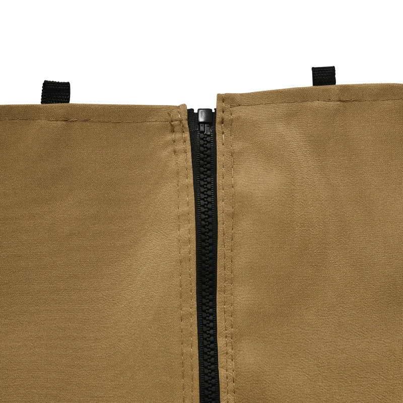 Outsunny Replacement Gazebo Curtains 4-Panel Sidewalls with Zipper for 3 x 3 (M) Yard Gazebos Canopy Tent, Brown