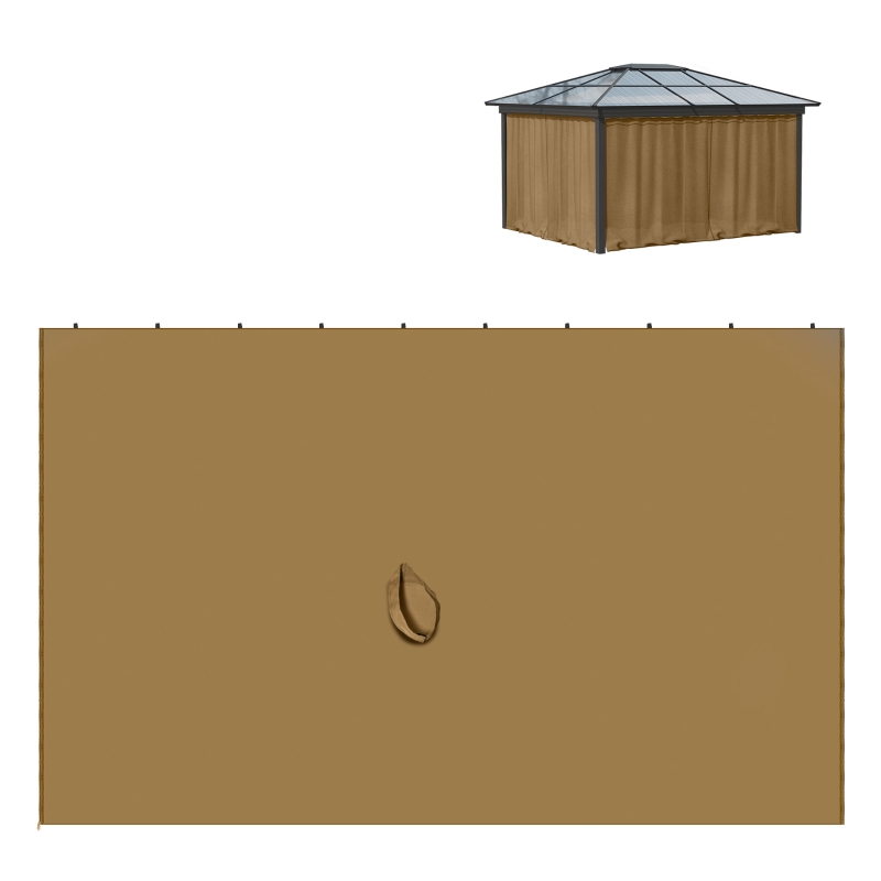 Outsunny Replacement Gazebo Curtains 4-Panel Sidewalls with Zipper for 3 x 3 (M) Yard Gazebos Canopy Tent, Brown