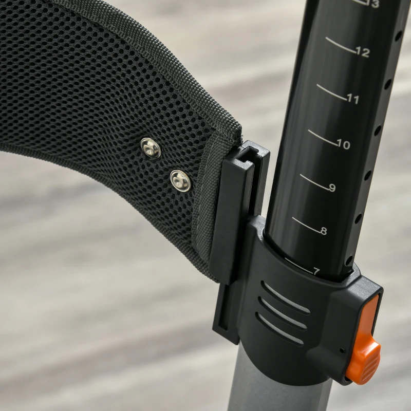 HOMCOM Andador para Ancianos Plegable de Aluminio con Altura Regulable Asiento 4 Ruedas Frenos Manuales Reposabrazos y Cesta para Personas Mayores 73x64x106-136 cm Gris