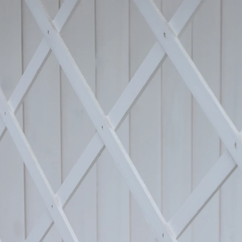 Outsunny Wooden Arbour Double Seat Bench with Storage Box Lattice Side Solid Roof Outdoor Garden Furniture Chair, White