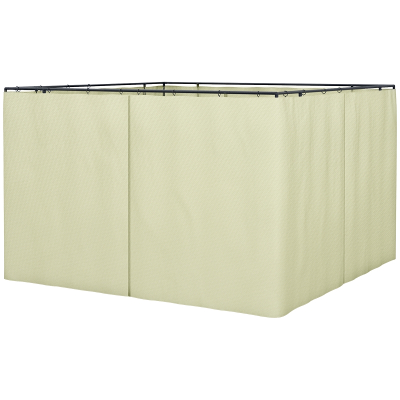 Outsunny Replacement Gazebo Curtain 4Panel Sidewalls with Zipper for 3