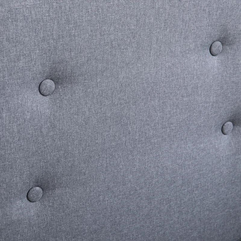 HOMCOM Nordic Single Cushion Padded Chair Wooden Armchair  Button Tufted Seat Sponge Scandinavian Living Room Bedroom