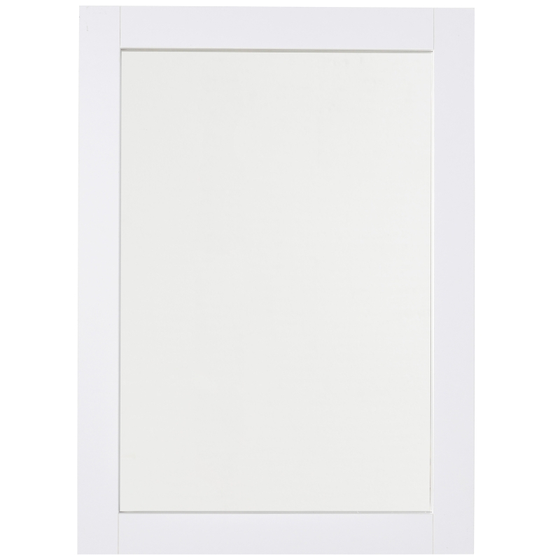 kleankin Elegant Design Mirror Thick Frame Large Clear Reflection Bedroom Living Room Make-Up Dressing Mirror - White 72H x 52L cm