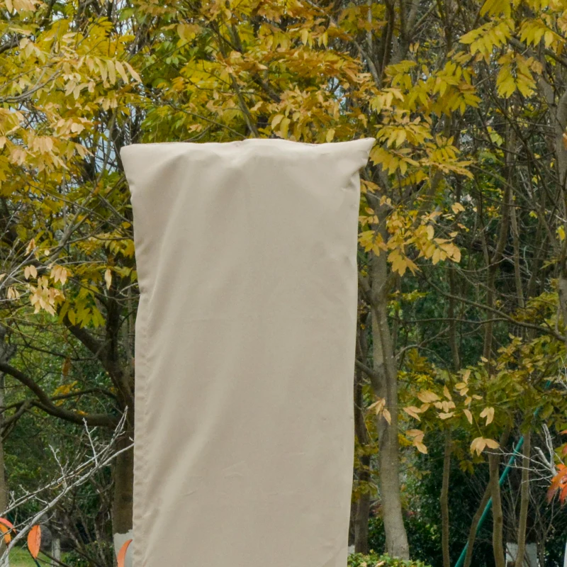 Outsunny Garden Parasol Cover with Rod, Zipper, Khaki