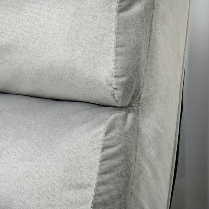 HOMCOM Floor Sofa Bed Folding Adjustable Floor Lounger Sleeper Futon Mattress Seat Chair, Light Grey