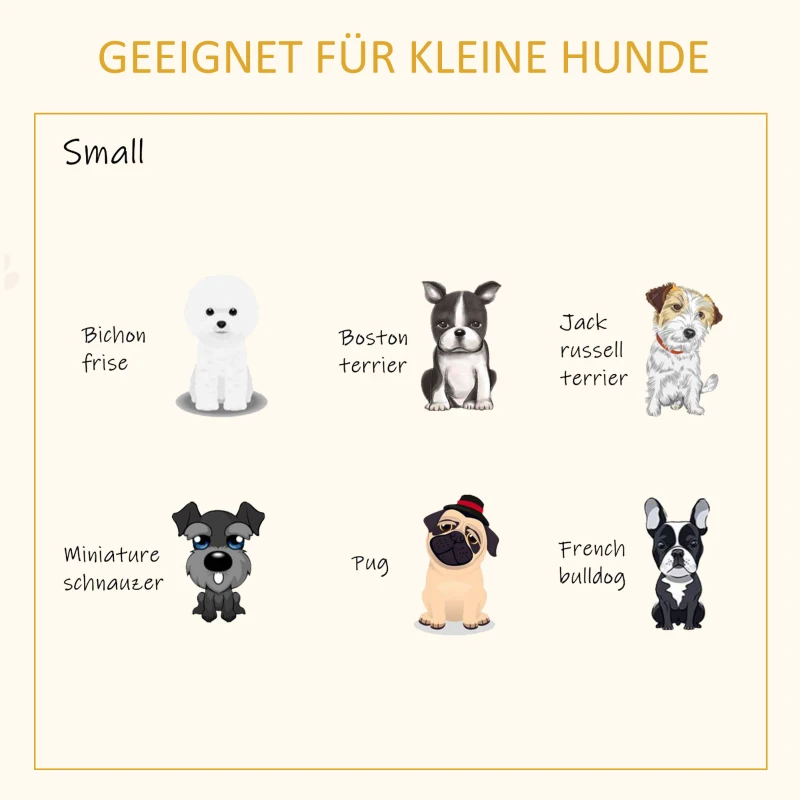 PawHut verhoogde hondenmand met beschermrand en handvatten, eiken+zwart, 82 x 56 x 31,5 cm