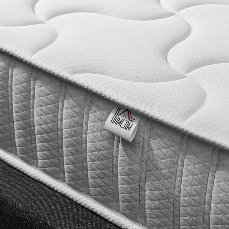 HOMCOM Materasso Singolo Memory Foam e Molle Insacchettate Indipendenti 80x190cm, Spessore 20cm