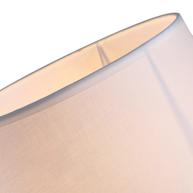 HOMCOM 40W Tripod Table Lamp Metal Base Fabric Shade Warm Light Bedroom Living Room Home w/ Switch Anti Slip Feet White