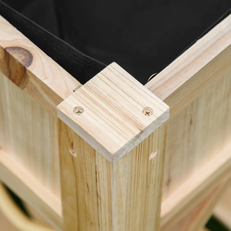 Outsunny Letto per Orto Rialzato con 6 Scomparti in Legno di Abete, 78.5x58x81cm