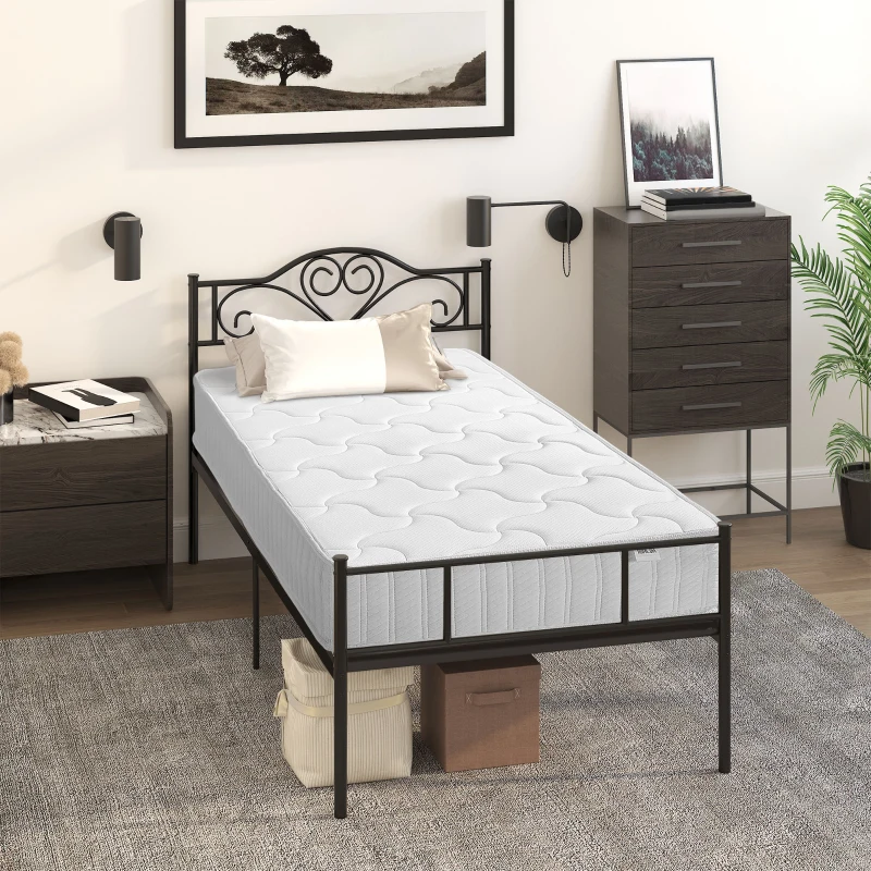 HOMCOM Materasso Singolo Memory Foam e Molle Insacchettate Indipendenti 80x190cm, Spessore 20cm