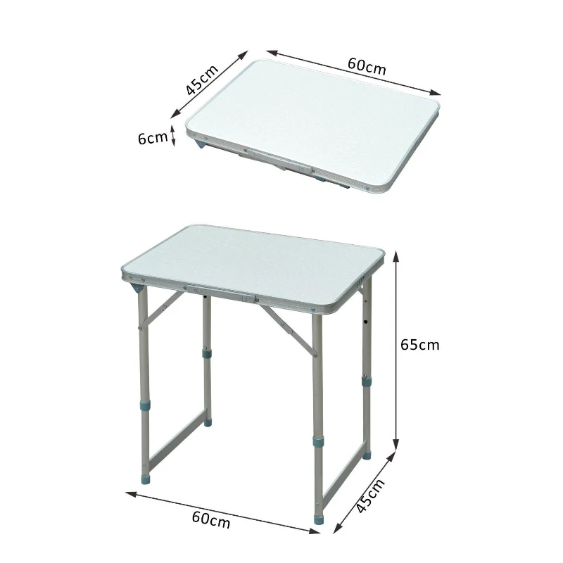 Outsunny Garden Outdoor Camping Table Portable Folding Picnic Table Aluminium Frame 60L x 45W x 65H (cm)