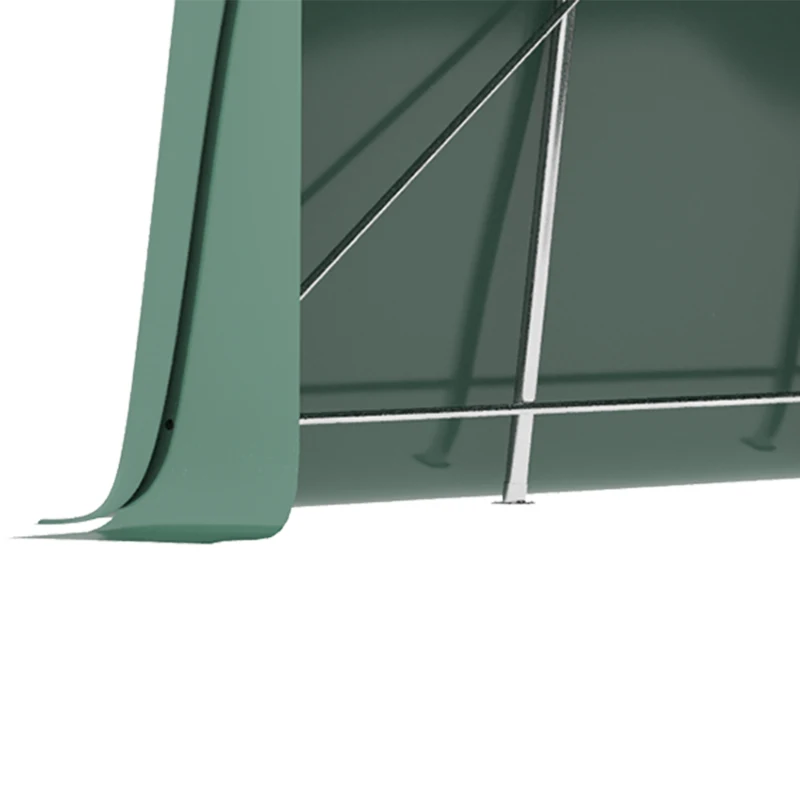Outsunny Carport 6m x 3m, cort de depozitare pentru gradina, din PVC anti-UV si usi duble cu fermoar