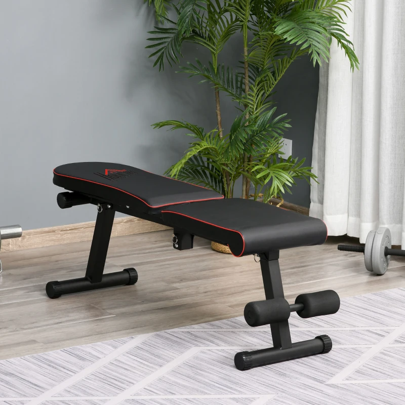 HOMCOM Multifunctional Sit Up Dumbbell Lifting Weight Bench Adjustable Foldable Exercise for Home, Office and Gym, Black(m-10)