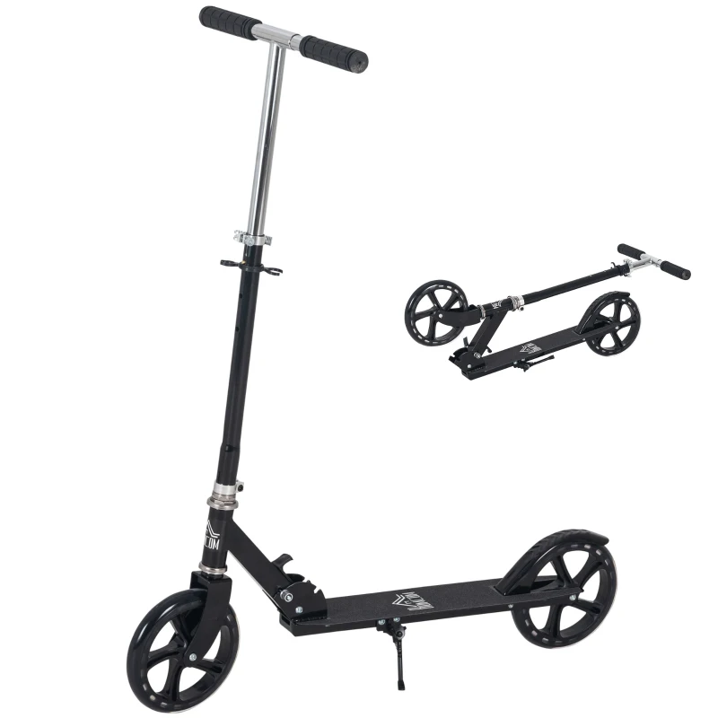 HOMCOM Kids Scooter Teenager Kick Scooter Foldable 4 Levels Adjustable Height with Rear Fender Brake for 7-14 Years
