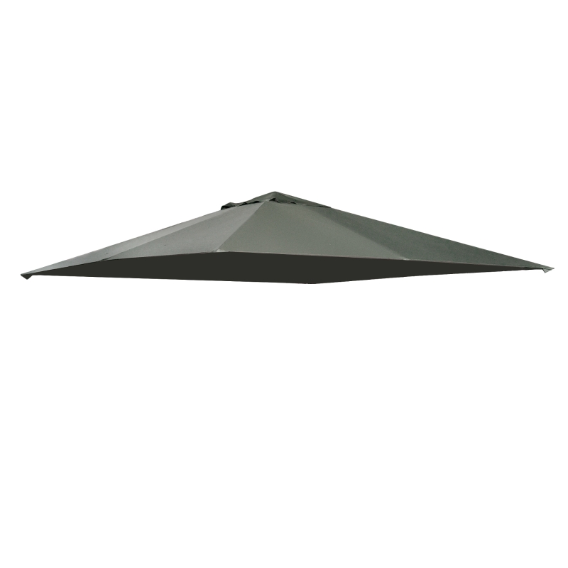 Outsunny Pavillondach, Ersatzdach für Pavillon, Pavillonabdeckung, Sonnenschutz Polyester, Dunkelgrau, 3 x 3 m