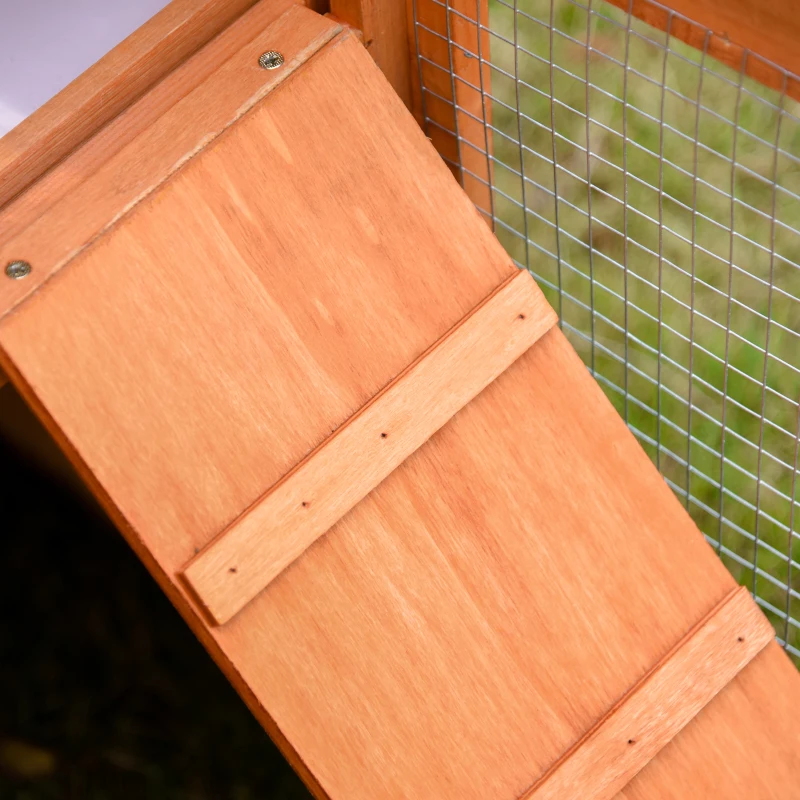 PawHut Large Rabbit Hutch and Run Guinea Pig Hutch Ferret Cage Wooden Outdoor 215 x 63 x 100 cm