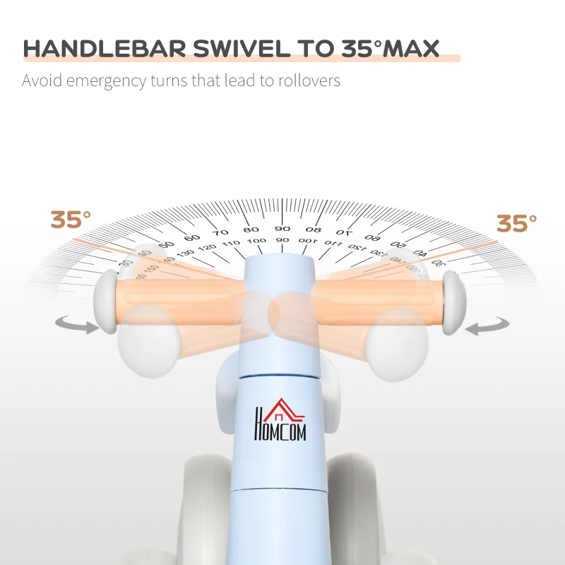 HOMCOM Baby Balance Bike Ride On Walker Push Bike Quick Release Kids Toddler First Bike Birthday Toy Gift for 1-3 Years Blue