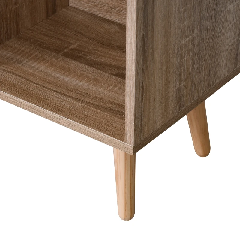 HOMCOM Freestanding Storage Cabinet w/ Wood Legs 5 Compartments Cupboard Home Office Organisation Stylish Bedroom Hallway Furniture 60L x 30W x 121H cm - White