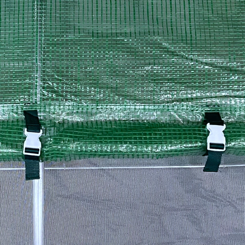 Outsunny Large Walk-In Greenhouse, Plant Gardening Tunnel Hot House with Metal Hinged Door, Galvanised Steel Frame & Mesh Windows (3 x 4M)