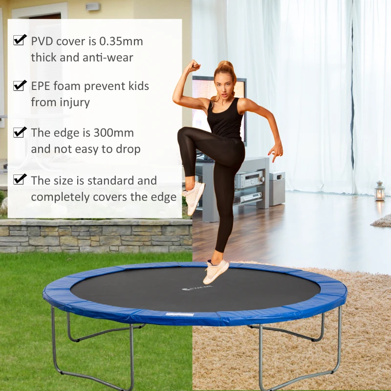 HOMCOM 12ft Trampoline Pad Φ366cm Surround Pad Thick Foam Pads Padding Replacement Spare- Blue