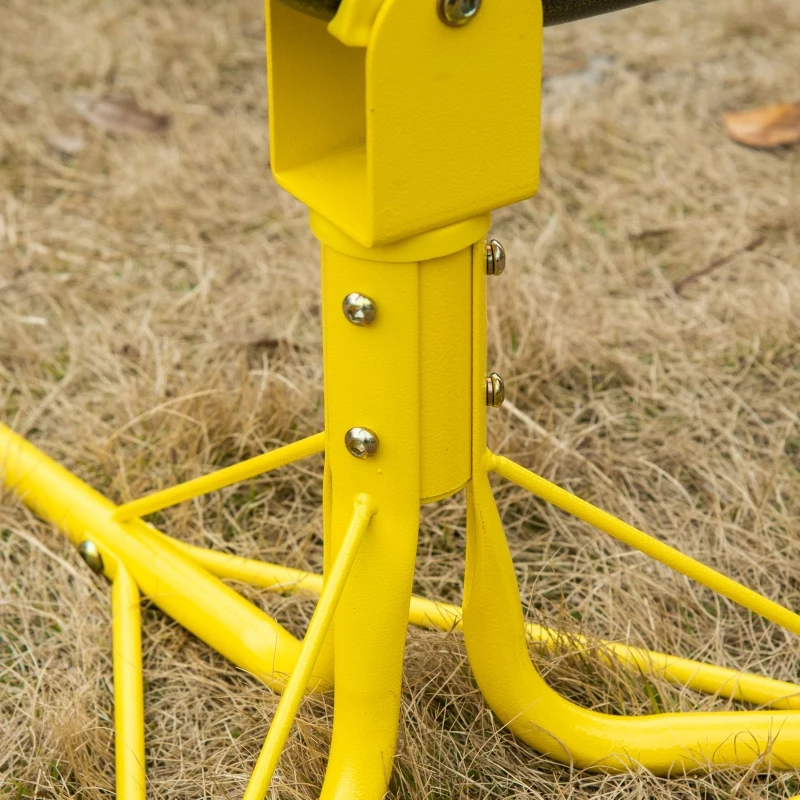 Outsunny 360° Rotating Kids Seesaw Metal Teeter-Totter Children Playground Equipment for Indoors and Outdoors, for Ages 3-7 years, Yellow