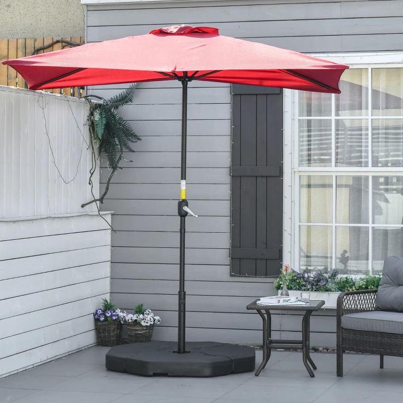 Outsunny Detachable Patio Umbrella Base, Cantilever Parasol Base Stand Outdoor Umbrella Weights, Filled with Sand and Water up to 140KG, Black