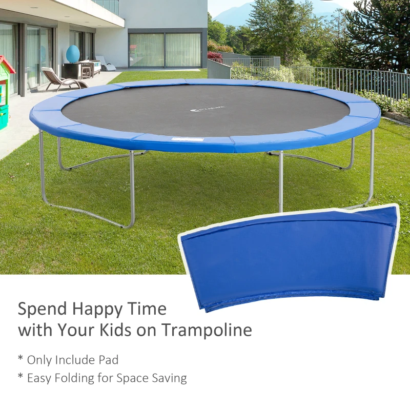 HOMCOM 12ft Trampoline Pad Φ366cm Surround Pad Thick Foam Pads Padding Replacement Spare- Blue