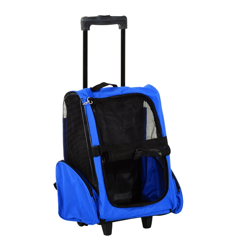 PawHut Pet Travel Stroller, Steel Wire Frame-Blue