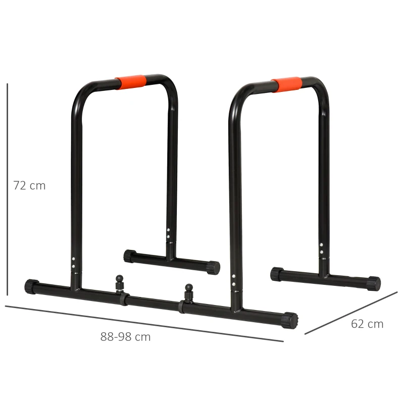 HOMCOM Multifunctional Dip Stand Station for Home Gym Fitness Equipment with Safety Connector for Tricep Dips