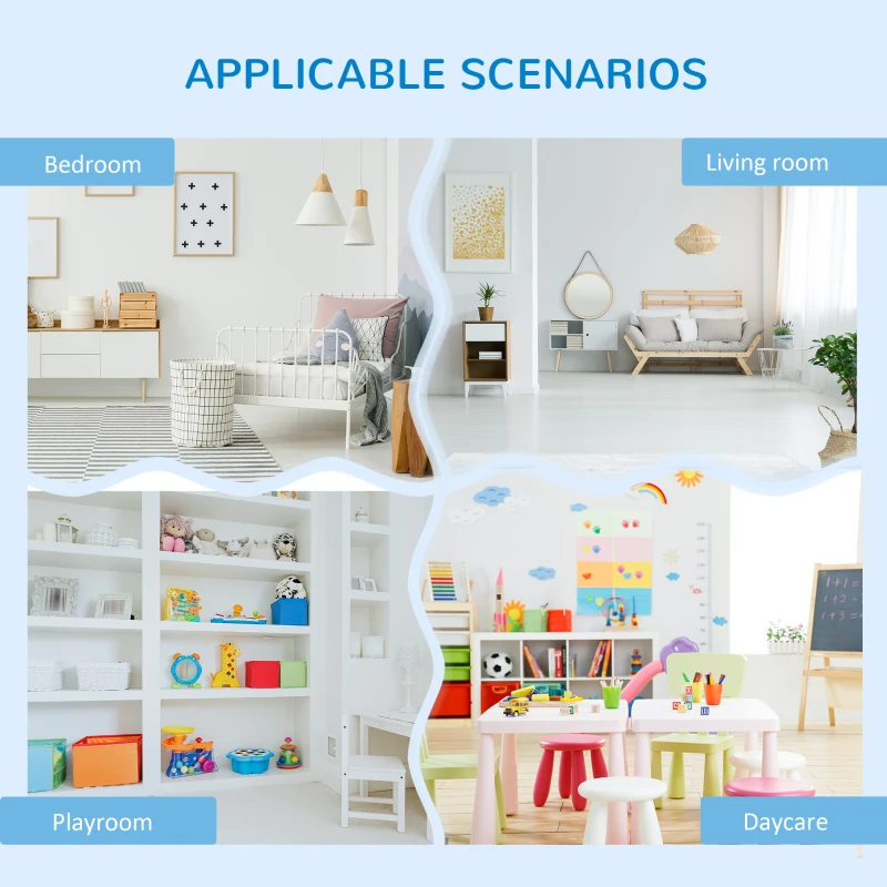 HOMCOM Kids Storage Unit Toy Box Organiser Book Shelf with shelves, storage cabinets, storage boxes, and storage baskets, Blue