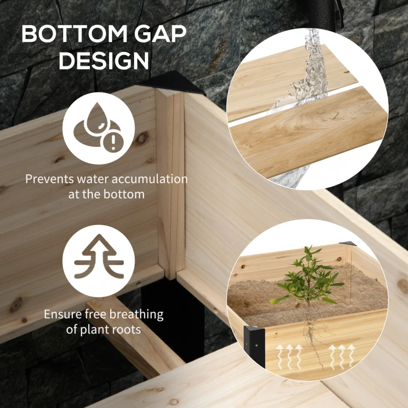 Outsunny Raised Garden Bed, Metal Frame Elevated Planter Box for Backyard, Patio to Grow Vegetables, Herbs, and Flowers, 80cmx60cmx74cm