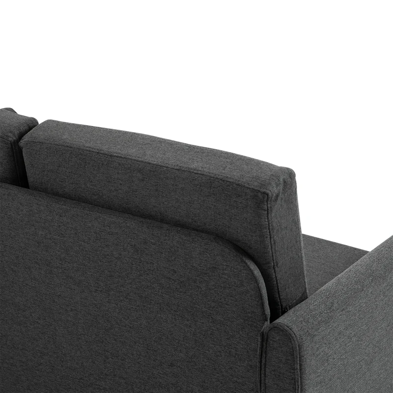 HOMCOM Double Seat Sofa 2 Seater Compact Loveseat Couch Linen Upholstery Armrest Living Room Furniture