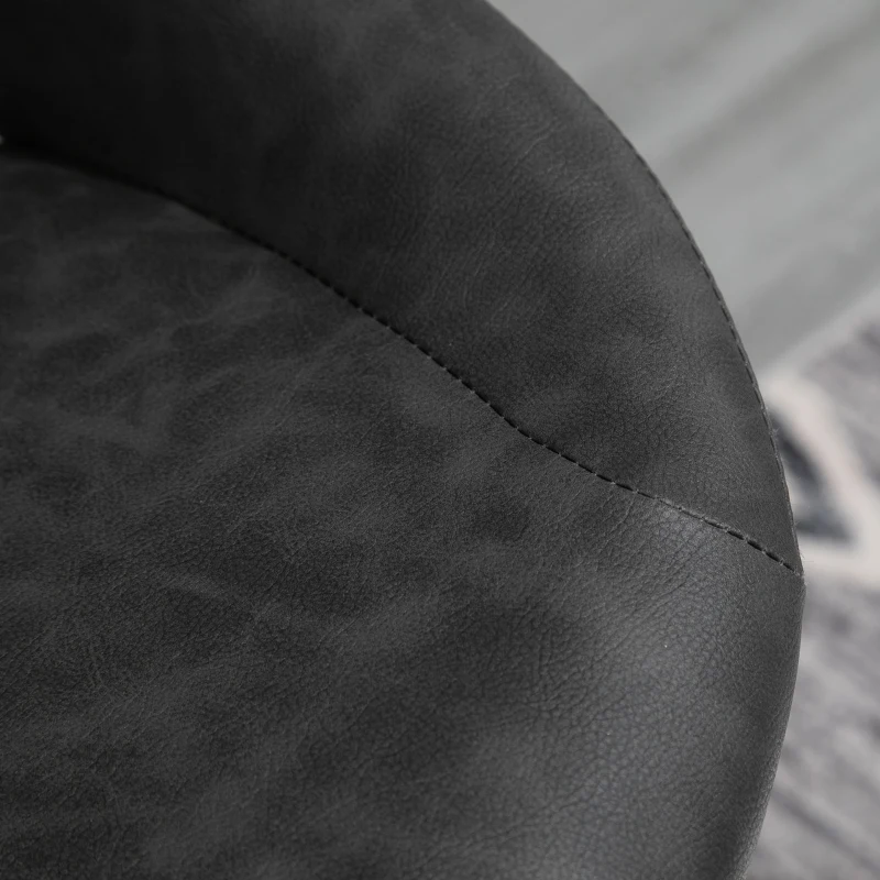 HOMCOM Barstools Set of 2 Adjustable Swivel Height Gas Lift PU Leather Counter Chairs with Footrest