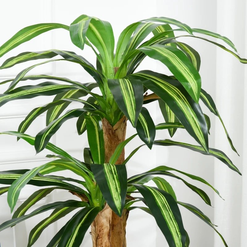 Outsunny Artificial Dracaena Tree Decorative Plant 66 Leaves with Nursery Pot, Fake Tropical Tree for Indoor Outdoor Décor, 160cm