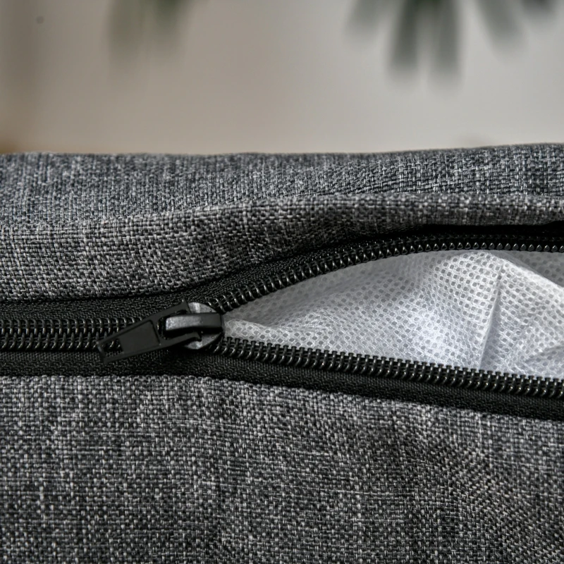 PawHut Raised Dog Bed for Medium-Sized Pet Metal Frame PP Cotton Sponge Cushion Grey 63.5 cm x 49 cm x 38.5 cm