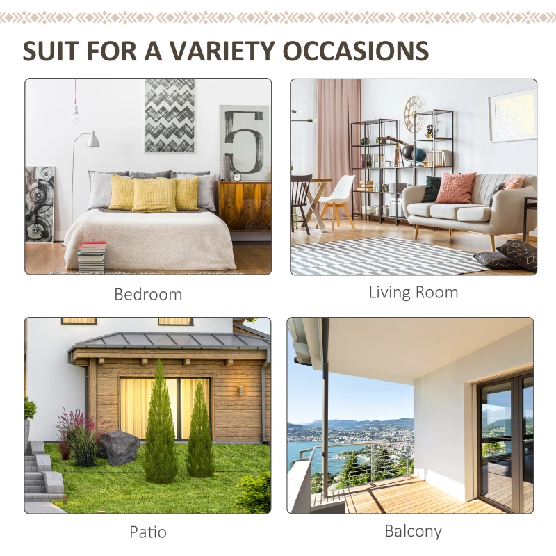 Outsunny Moon Saucer Chair for Adults & Kids Folding Design Bohemian Style with Hand-woven Cotton Tassal for Bedroom Livingroom Garden Max 150kg White