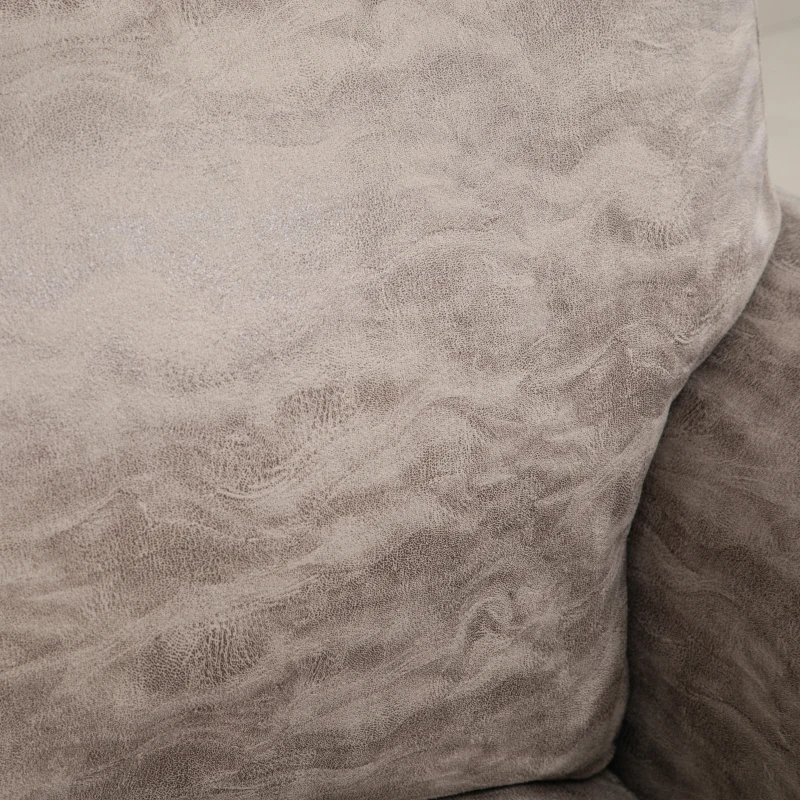 HOMCOM 3 Seater Corner Sofa Microfiber Cloth Wood Frame Thick Padding High Back, Brown